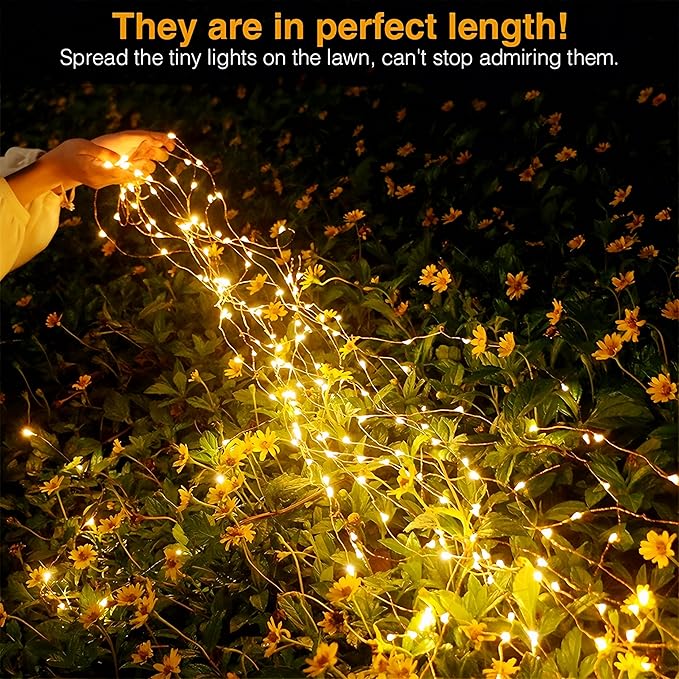 72ft 200LED Solar String Lights Outdoor with 8 Modes & Waterproof - Warm White Solar Fairy Lights for Garden, Patio, Yard, Wedding, Party Decor