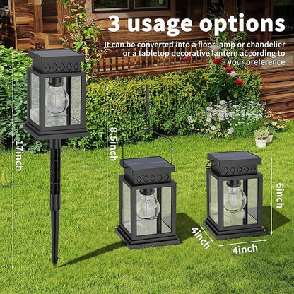 Bright Solar Pathway Lights Outdoor: 8x8cm Large Panel & 2000mAh Battery for Longer Lighting, Dual Power (Solar + Dry Cell), Waterproof Warm White Garden Yard Driveway Lights (8 Pack)