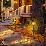 Fairy Garden Solar Lights Outdoor Moon Stakes, Waterproof Outdoor Metal Decor Gifts for Women Mom, Art Moon | Lumora