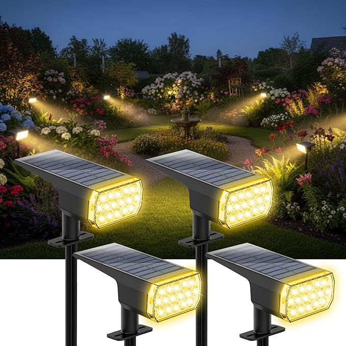 Solar Lights Outdoor Waterproof, 3 Lighting Modes Solar Spot Lights Outdoor, LED Solar Spotlights, Ultra Bright | Lumora