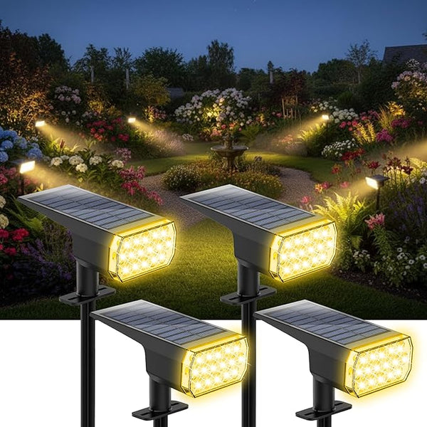 Solar Lights Outdoor Waterproof, 3 Lighting Modes Solar Spot Lights Outdoor, LED Solar Spotlights, Ultra Bright | Lumora