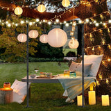 Suchtale 8.5FT Poles for String Lights with Forks, 4 Pack Metal Stands with Hooks & 5-Prong Base for Garden, Patio | Lumora
