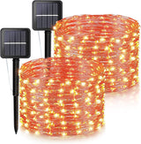 Ｗoohaha Solar Halloween Lights Outdoor,2 Pack Each 33Ft 100LED Orange Halloween Lights,Copper Wire Solar Powered | Lumora