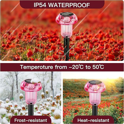Solar Pathway Lights Outdoor 12 Packs, LED Driveway Light Solar Powered, Garden Decor, Mushroom SolarLights Outdoor Waterproof for Outside Yard, Sidewalk, Lawn, Patio, Landscape, Easter, Christmas