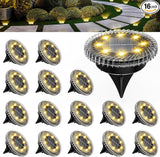 16 Pack Small Solar Ground Lights, Pathway Lights Waterproof, Outdoor Solar Light for Garden, Driveway, Walkway | Lumora