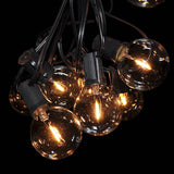 Hometown Evolution, Inc. G50 2" LED Filament Outdoor Patio String Lights with 0.6 Watt Light Bulbs (G50 LED - Black | Lumora