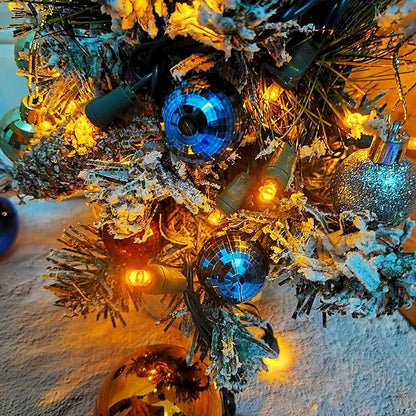 Christmas Lights LED Commercial Mini LED String Lights, 120V UL, Green Wire Xmas Lights for Indoor & Outdoor Use, Holiday Party Decorations, Trees, Light Displays (Yellow, 17FT)