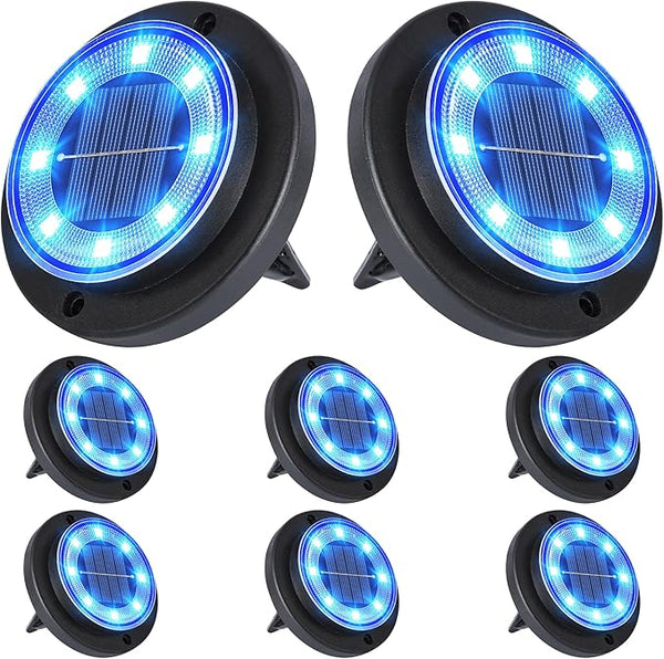 Flacchi Solar Lights Outdoor - Solar Powered Ground Lights Outdoor Solar Disk Light Waterproof Landscape Light for | Lumora