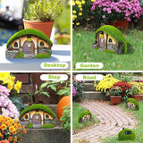 Garden Statue and Fairy House with Solar Lights – Resin Outdoor Figurine Lights, Cottage Yard Decor for Porch & Lawn | Lumora