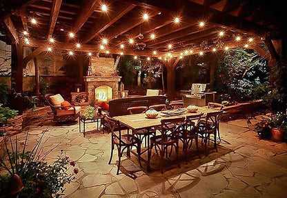 Westgate Lighting 24Ft Indoor/Outdoor Linkable LED String Lights, Commercial Grade with 12 Sockets & LED Bulbs – Bistro, Pergola, Deck, Patio, Market, Cafe, Gazebo, Party Decor