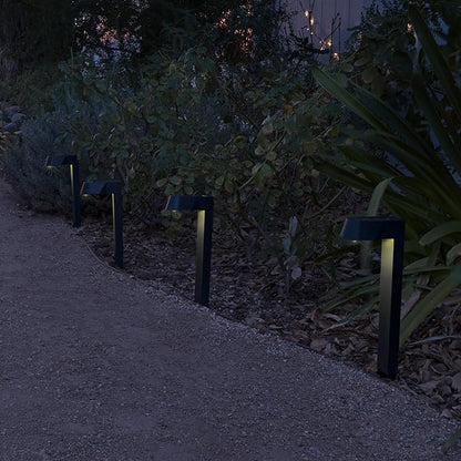 Alpine Corporation Solar-Powered Black Abstract Pathway Lights, 4-Piece (Pack of 2)