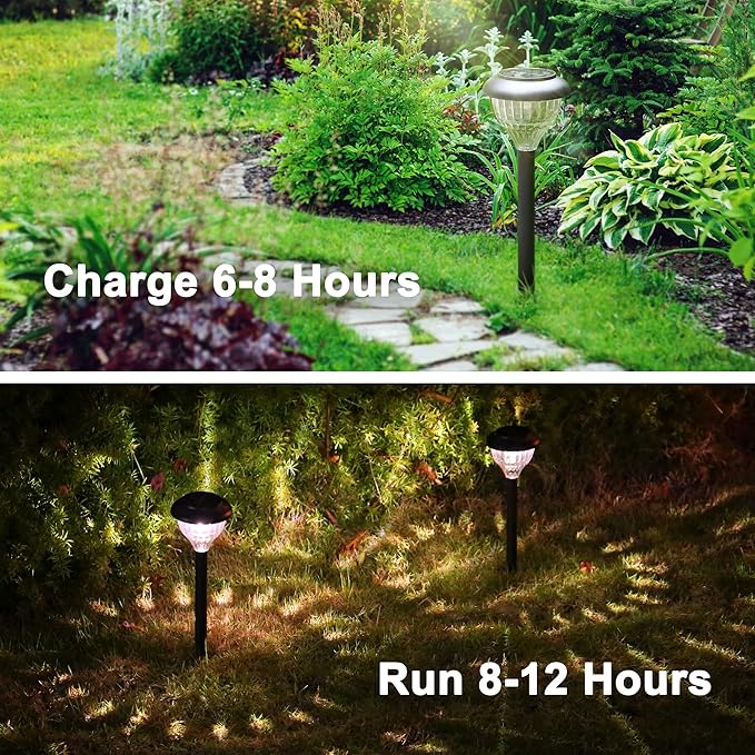 Solar Color Changing Lights Waterproof IP67 - LED Outdoor Pathway Lighting Decorative Garden Landscape Path Lights Ground Spotlights Warm Light LED Luce Solares for Street Walkway Sidewalk 2pcs