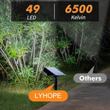 LYHOPE Solar Spot Light Outdoor, 49 LED Lights for Outside, 2 Modes Solar Powered Spotlights, Waterproof Pathway | Lumora