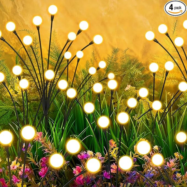 Solar Lights Outdoor-4Pack 32LEDs Solar Garden Firefly Lights Outside,Solar Powered Light Outdoor and Garden | Lumora