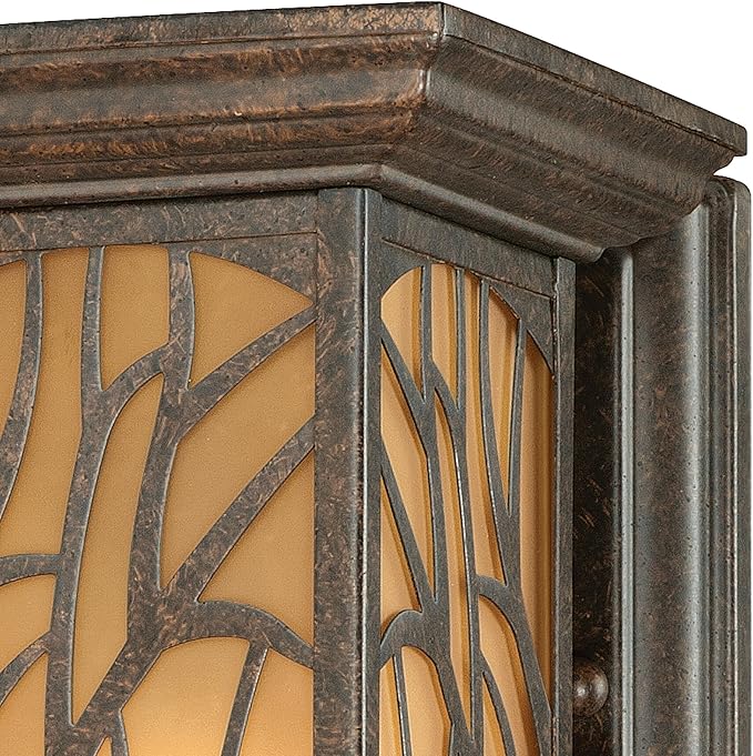 Westinghouse 6315000 Glenwillow One-Light Outdoor Wall Lantern with Amber Frosted Glass, Victorian Bronze