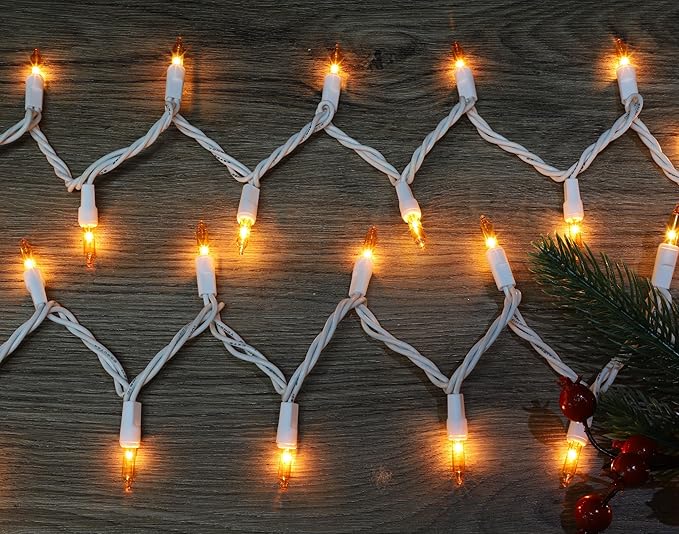 LAMPHOME Christmas String Light,100 Count Incandescent Mini String Light in 19.6ft,Indoor/Outdoor 120V UL Certified Mini Light for Christmas,Wedding,Patio Lawn,Home,Garden,Party (Yellow)