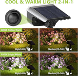 DAMINY Solar Spotlights Outdoor Waterproof IP65,2 CCT(Warm White & Cool White),4 Lighting Modes Solar spot Lights | Lumora