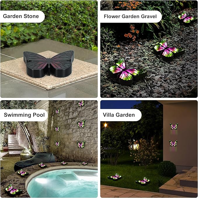 Ground Lights, Equipped with 4 Solar Lights for Outdoor Waterproofing, 14 LED Solar Landscape Lighting, Suitable for Gardens, courtyards, terraces, corridors, Lanes, and walkways (Green)