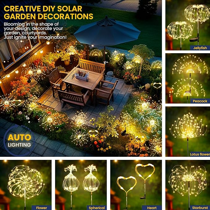 GIGALUMI Solar Lights Outdoor Outdoor Decor, 12 Pack Patio Lights 2 Pack Garden Lights for Yard Lawn Pathway Backyard Driveway