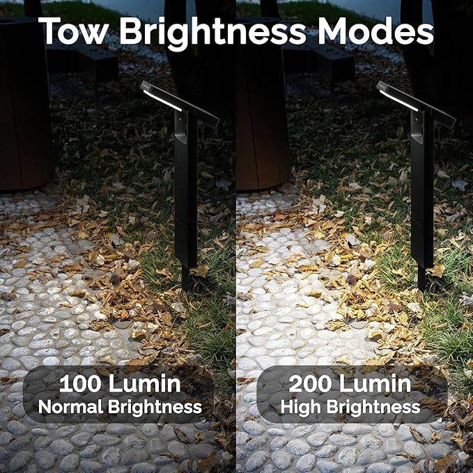 Solar Pathway Lights Outdoor with 360° Adjustable Head, 40 LED Cool White Yard Lights, Waterproof IP65, Solar Powered Landscape Light for Garden & Driveway with 2 Brightness Modes (4-Pack)