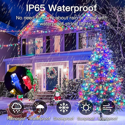 98FT 200 LEDs String Lights Waterproof Fairy Lights 8 Modes with Memory 30V Power Supply for Home, Garden, Wedding, Party, Christmas Decoration Indoor Outdoor (Multicolor)