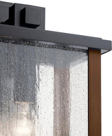 Kichler Marimount 17" Outdoor Wall Light in Black, 1-Light Exterior Wall Sconce with Clear Seeded Glass, (17" H x | Lumora