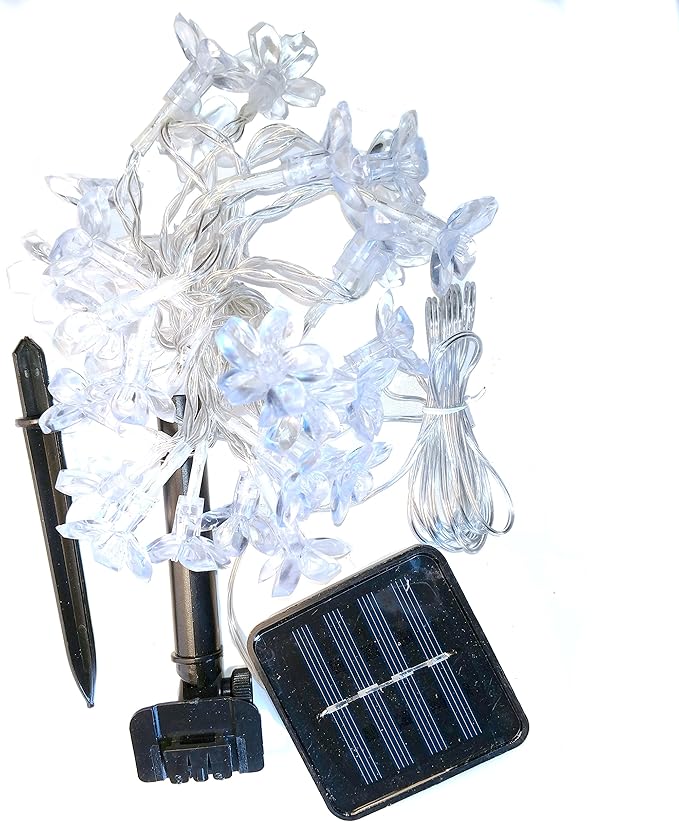 Hometown Evolution, Inc. Solar Powered LED Lights (100 LED, Solar Peach Blossom - 25 Foot - Outdoor String Light | Lumora