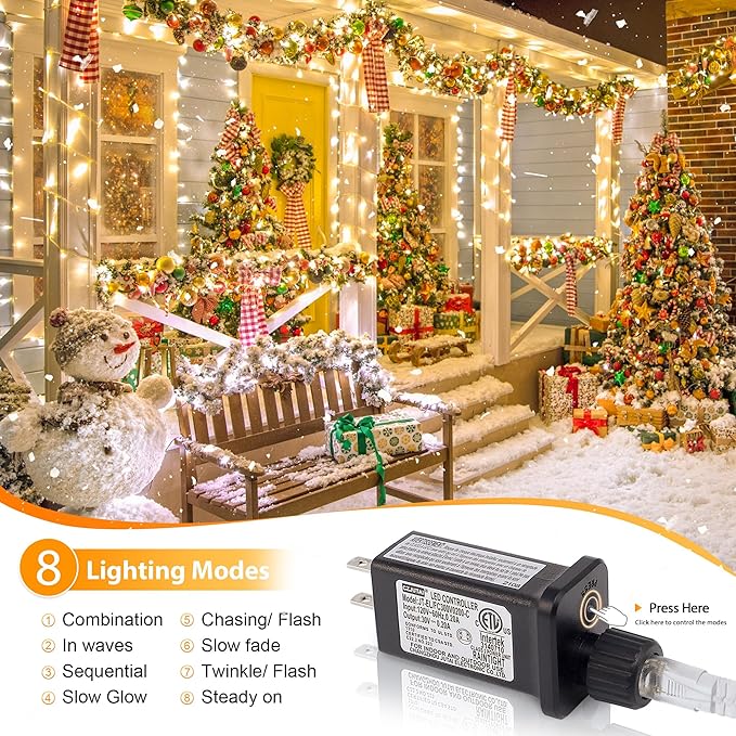 165FT 500LED String Lights LED Starry Fairy Light, Twinkle String Lights Decorative Lights with 8 Modes 30V Plug in | Lumora