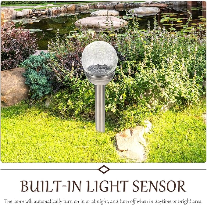 Solar Crack Ball Light LED Garden Globe Solar Lights Outdoor Waterproof Landscape Path Lighting for Patio Lawn Yard | Lumora