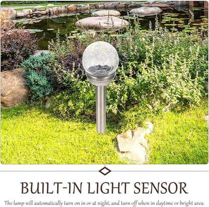 Solar Crack Ball Light LED Garden Globe Solar Lights Outdoor Waterproof Landscape Path Lighting for Patio Lawn Yard Decor