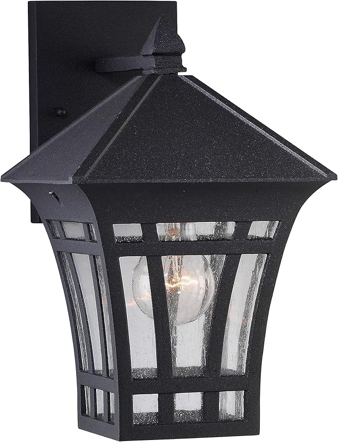 Generation Lighting 88132-12 Herrington One - Light Outdoor Wall Lantern Outside Fixture, Black | Lumora