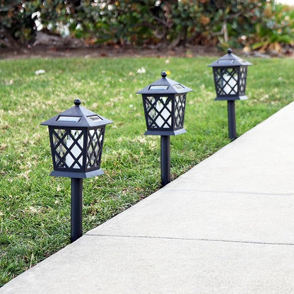 Alpine Corporation 16" Tall Outdoor Solar Powered Pathway LED Light Stakes (Set of 4)