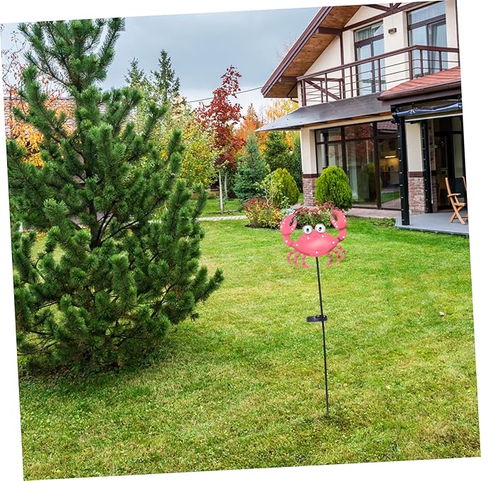 VICASKY Crab Lamp for Fairy Garden Solar Pathway Light Patio Decorative Lantern