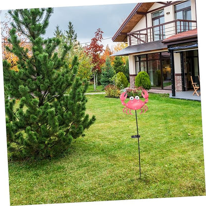 VICASKY Crab Lamp for Fairy Garden Solar Pathway Light Patio Decorative Lantern