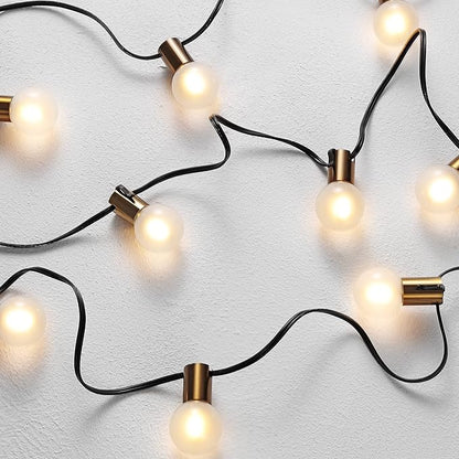 SAFAVIEH Lighting Collection Farrynn Brass/Black 10-Foot LED Outdoor String Lights