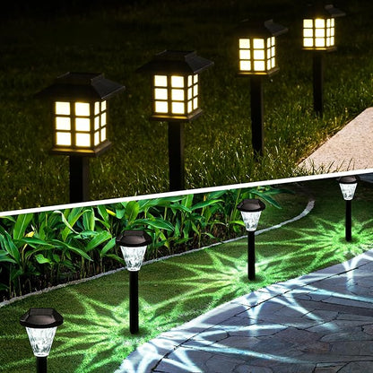 GIGALUMI Solar Outdoor Lights - LED Waterproof, Maintains 10 Hours of Lighting for Gardens, Paths, Yards, Patios, Driveways