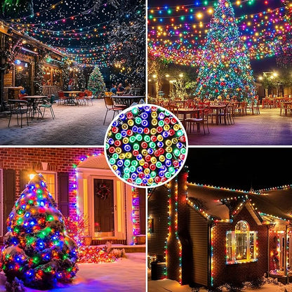 Solar String Lights Solar Christmas Lights 200 LED 72 Ft 8 Mode Outdoor String Lights Waterproof for Garden Party Patio Home Wedding Lawn Christmas Halloween Tree Decorations (Multi Color)