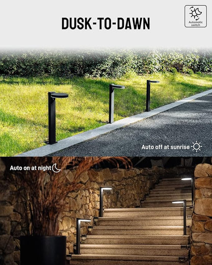 Yoolax Solar Pathway Lights Outdoor Motion Sensor Landscape Lights 2 Pack Aluminum Dual-use Path Lights for Garden, Patio, Yard, Driveway,Deck (Round)