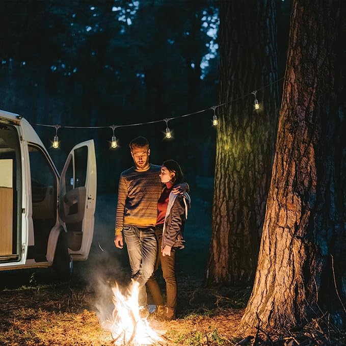 Feit Electric 20ft Incandescent and Weatherproof String Lights with 10 Outdoor Sockets, Linkable, 90+ CRI, E26 Base, 3,000-Hour Lifetime, Wet Rated, SL20-10, 15 (30 Lumens/11-watt) Bulbs Included