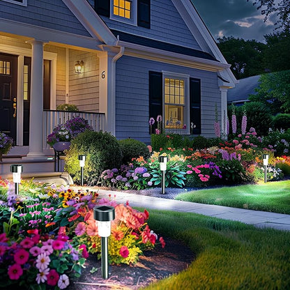 GIGALUMI Solar Lights Outdoor Outdoor Decor, 12 Pack Patio Lights 2 Pack Garden Lights for Yard Lawn Pathway Backyard Driveway