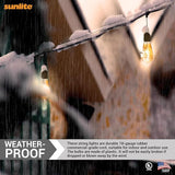Sunlite 48ft Outdoor String Lights, 1.5W Commercial Grade, Waterproof, Linkable Strands, UL Listed, 15 Hanging | Lumora