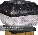 Solar Post Lights | Waterproof Outdoor Cap Lights for 4 x 4 Wooden Posts, Deck, Patio Garden Décor or Fence | Warm | Lumora