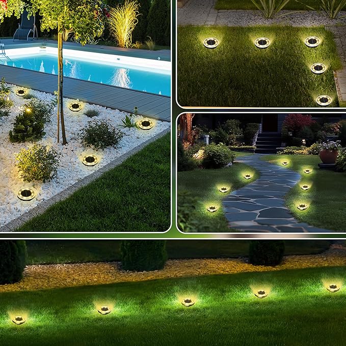 INCX Solar Ground Lights,16 Pack Solar Lights Outdoor Waterproof, Solar Garden Lights Landscape Lighting for Patio | Lumora