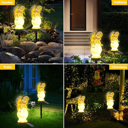 Solar Angel Garden Lights - Outdoor Decorative Stake Light Waterproof for Yard Patio Pathway Lawn Ornaments Garden Christmas Decorations Angel Gifts