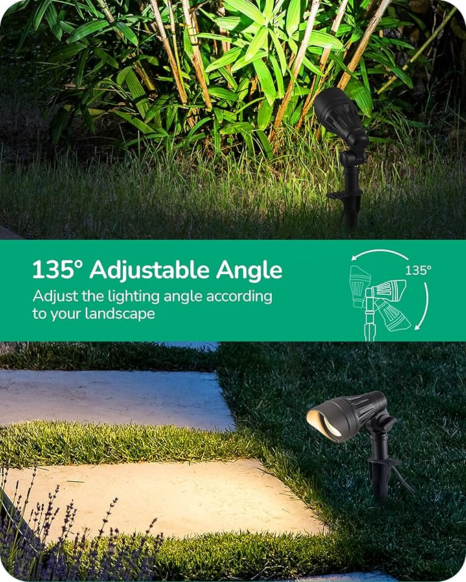 EDISHINE Low Voltage LED Landscape Lights with 35° Beam Angle, 3.2W 240LM 3000K Outdoor Landscape Lighting, CRI 80 | Lumora