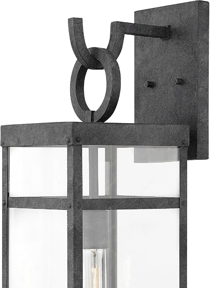 Hinkley Porter 2805DZ Large Outdoor Wall Mount Lantern - Durable Aluminum Industrial + Arts and Crafts Style - Aged Zinc