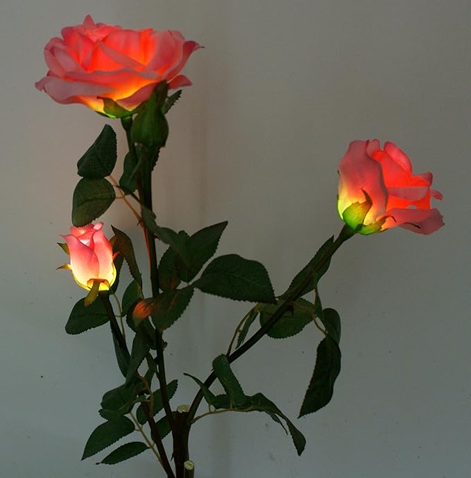 Solaration™ Solar Pink Rose Flower Lights Outdoor Decorative Lights Year-round, Great Gift!