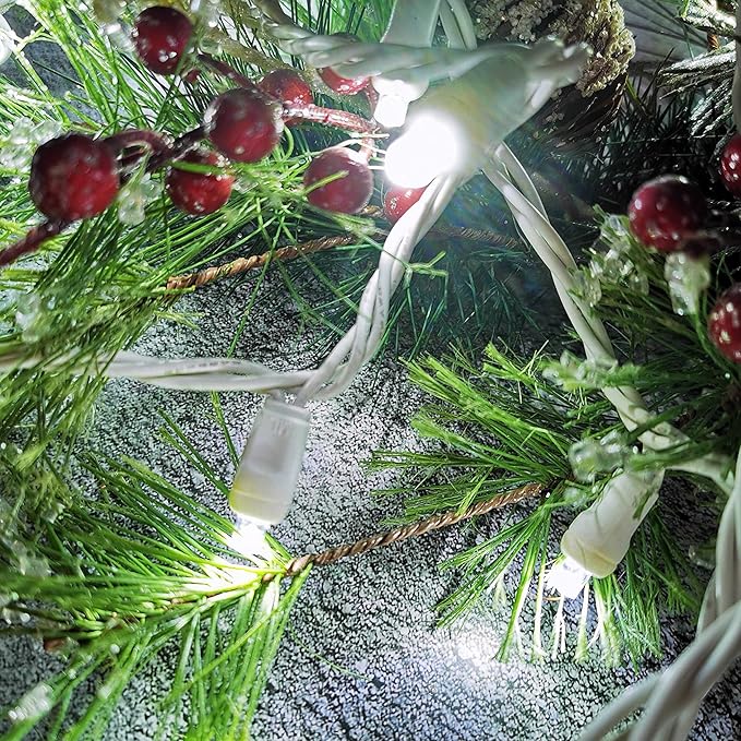 Christmas Lights 50 LED 17FT Commercial Mini LED String Lights, 120V UL, White Wire Xmas Lights for Indoor & | Lumora