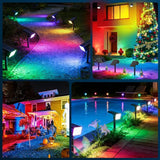 LANSOW Solar Spot Lights Outdoor Color Changing, 2 Pack/7 Modes Waterproof Solar Christmas Landscape Spotlights | Lumora