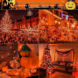 Ｗoohaha Solar Halloween Lights Outdoor,2 Pack Each 33Ft 100LED Orange Halloween Lights,Copper Wire Solar Powered | Lumora